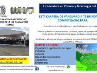 ABRIRÁ UAZ LICENCIATURA EN CIENCIA Y TECNOLOGÍA DEL AGUA