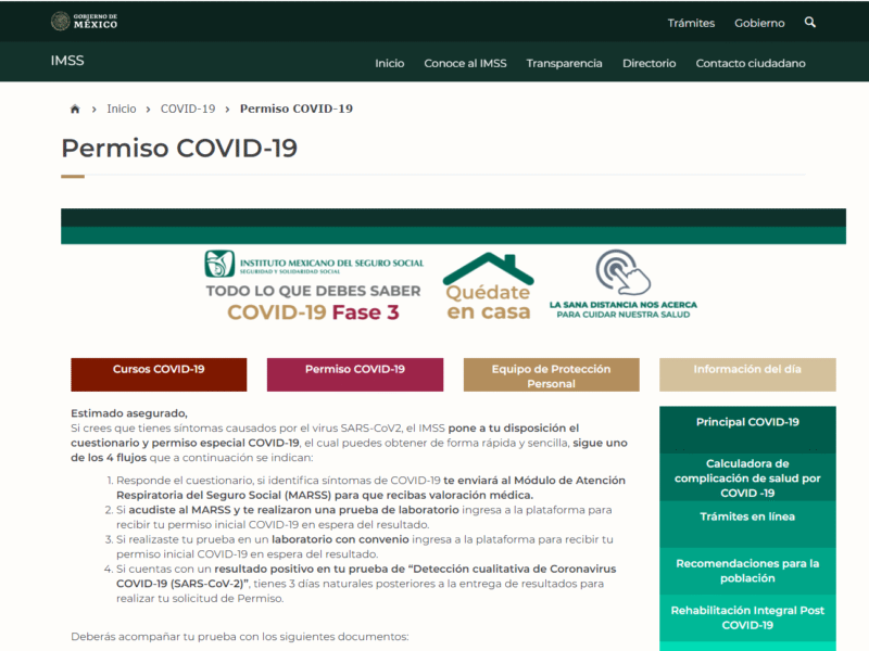 HABILTA IMSS PLATAFORMA PARA TRAMITAR INCAPACIDAD POR COVID-19